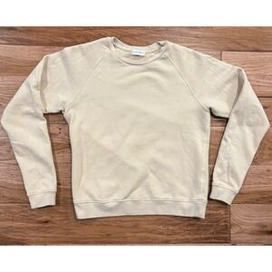 John Elliott Sweater Womens M Size 2 Beige Fleece Pullover Crew Neck Sweatshirt